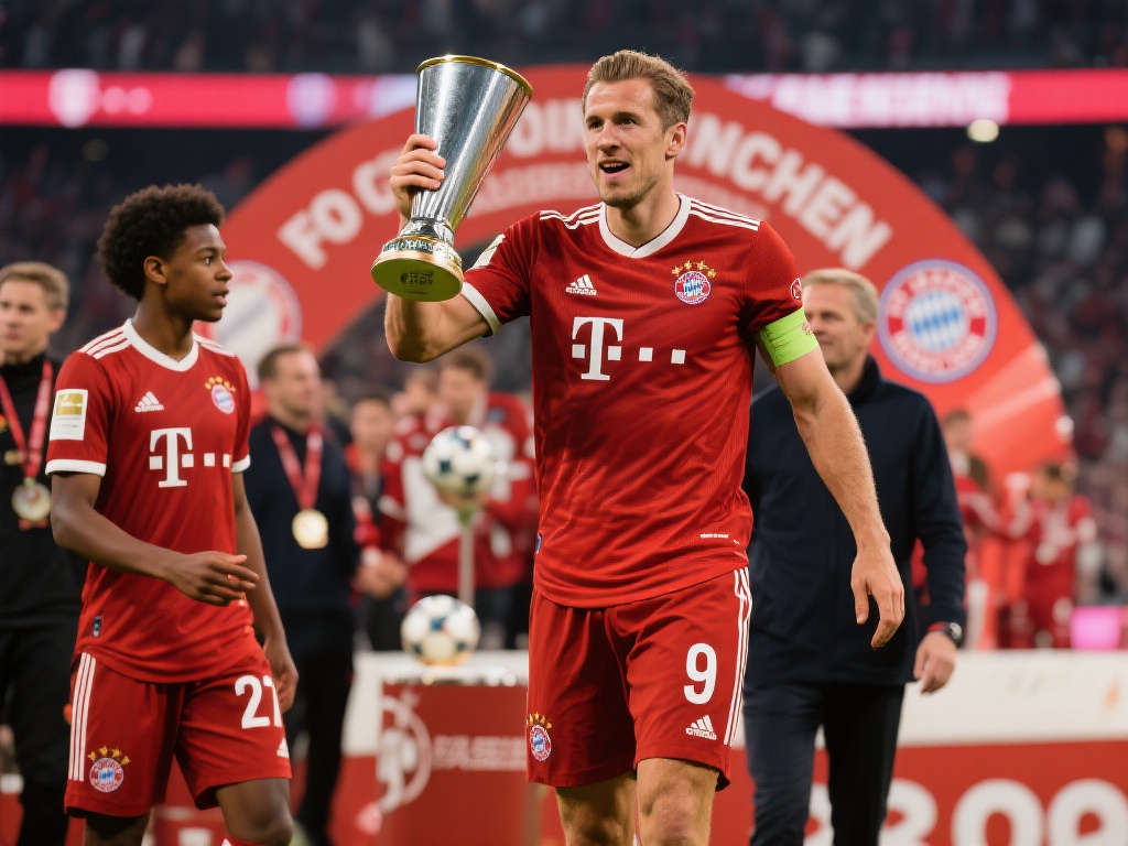 31岁凯恩加盟拜仁两年终圆德甲冠军梦